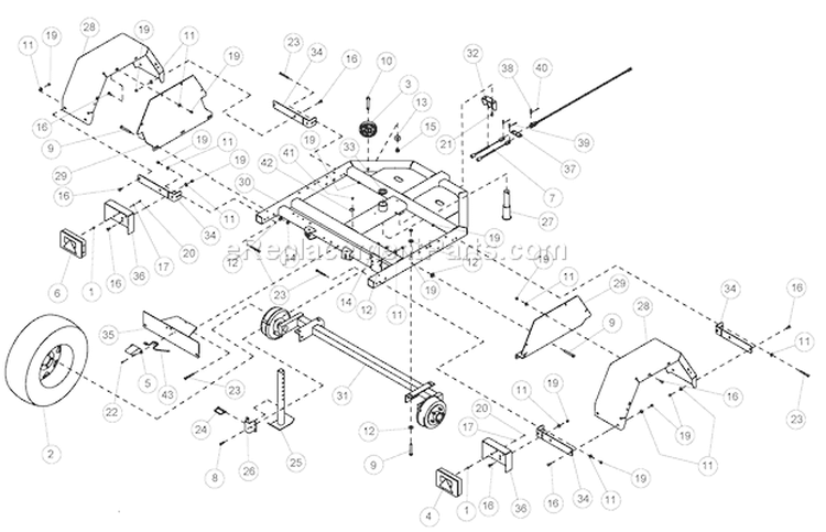 EuroáFrameáAssembly Diagram and Parts List for CH8993H 76835 Bear Cat Chipper Shredder